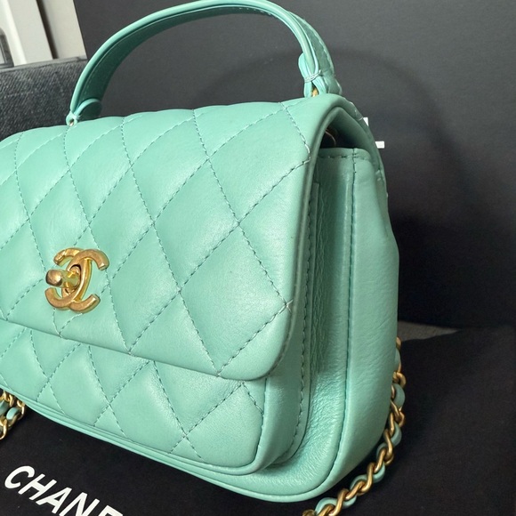 CHANEL CC flap bag pearly turquoise - Picture 4 of 10